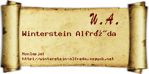 Winterstein Alfréda névjegykártya